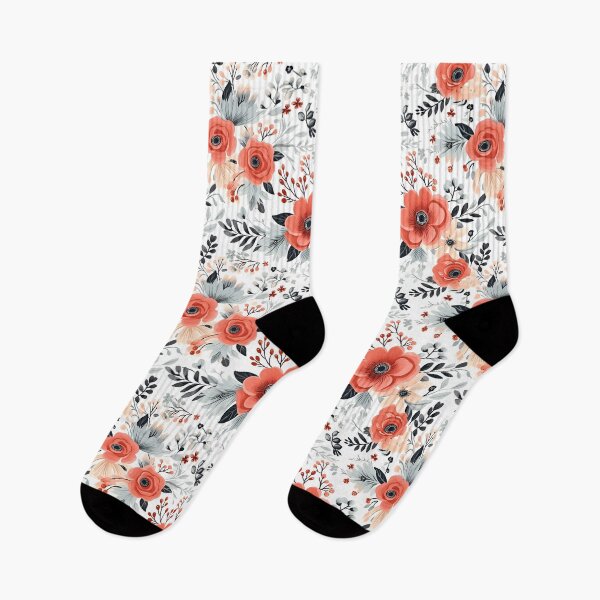 Item preview, Beautiful Coral and Grey Flowers designed and sold by ShinyWolf.