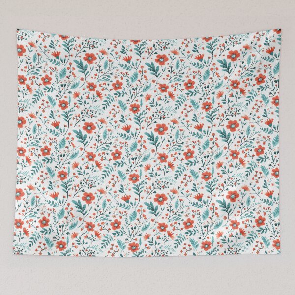 Item preview, Beautiful Turquoise and Coral Flowers designed and sold by ShinyWolf.