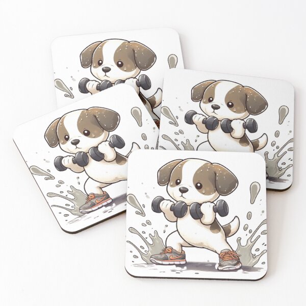 Item preview, Cute Dog doing gym exercise designed and sold by LoveDesignMania.