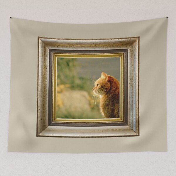 Item preview, Orange cat photo in retro vintage frame designed and sold by Rbnano.