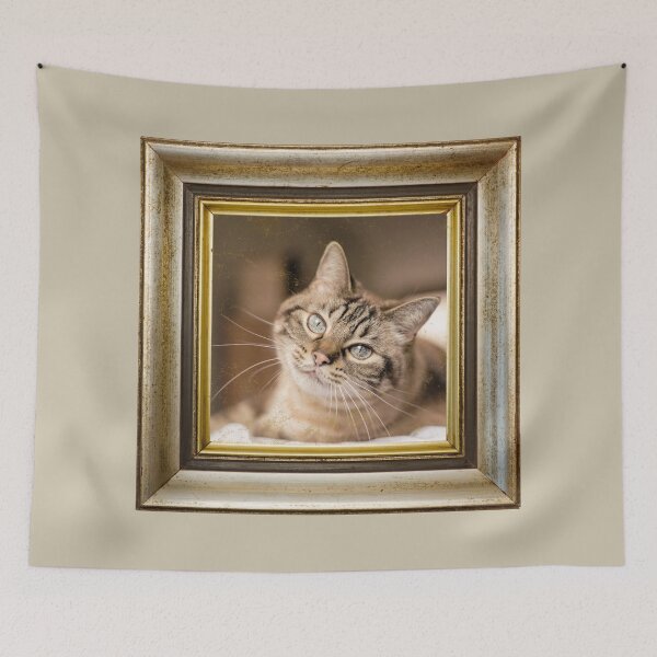 Item preview, Cute cat photo in retro vintage frame designed and sold by Rbnano.