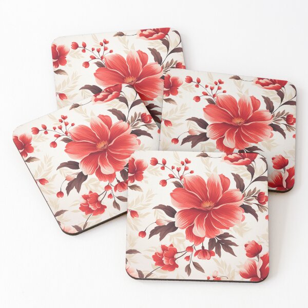 Item preview, Beautiful Red Flowers Pattern designed and sold by ShinyWolf.