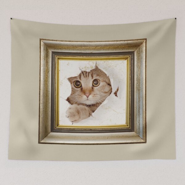 Item preview, Cat photo in retro vintage frame designed and sold by Rbnano.