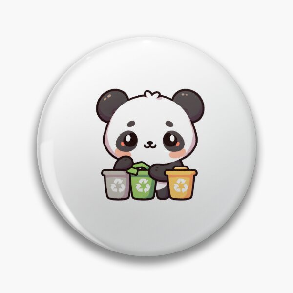 Item preview, Eco-Friendly Panda with Recycling Bins  designed and sold by UmbrellaStudio1.