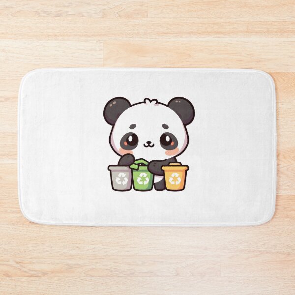 Item preview, Eco-Friendly Panda with Recycling Bins  designed and sold by UmbrellaStudio1.