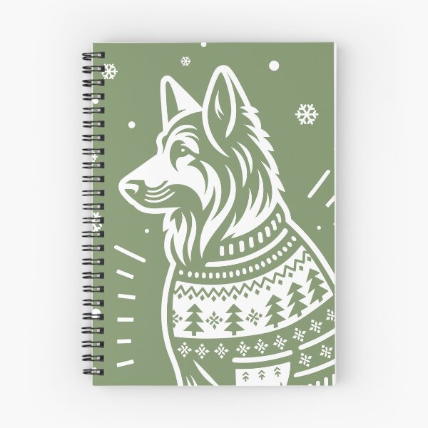 Item preview, Christmas German Shepherd Alsatian Wearing a Winter Sweater Green designed and sold by hidden-design.