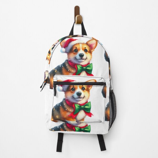 Item preview, Corgi with Santa Hat and Christmas Bow tie Watercolor Digital Art - Pembroke Welsh Corgi Painting designed and sold by Star-Fragment.
