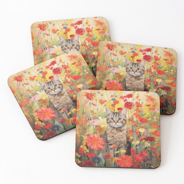 Item preview, Flower Field Cat designed and sold by izzy2wonderland.