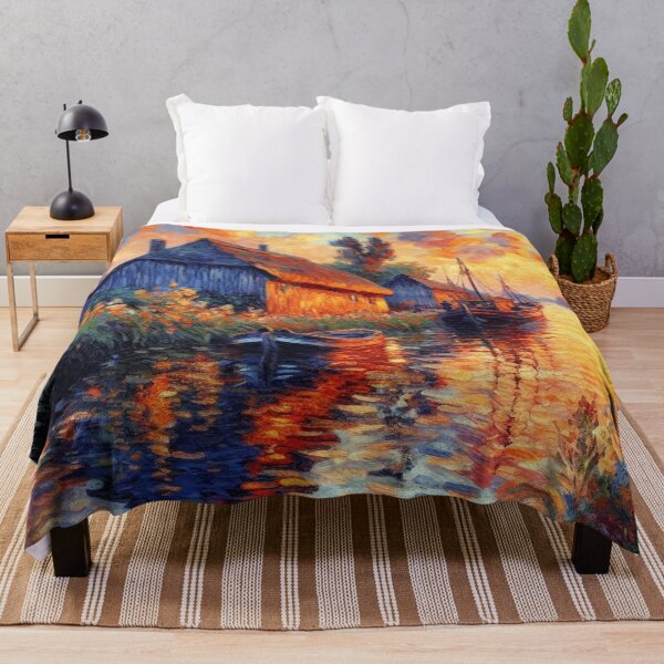 Item preview, Sunset Over a River Cottage designed and sold by A-T-H.