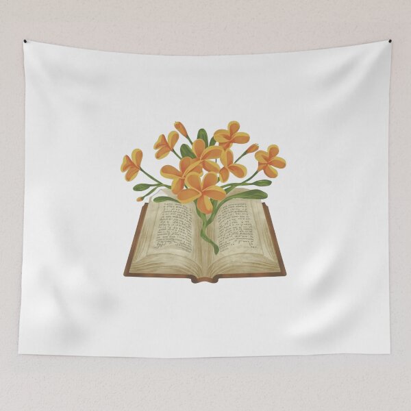 Item preview, Flowers Growing From Book | Light Orange Plumeria Flowers designed and sold by CircinusStore.