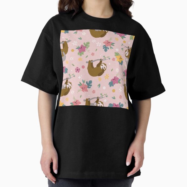 Item preview, Sloth Family Floral Pink designed and sold by simiswimstudio.