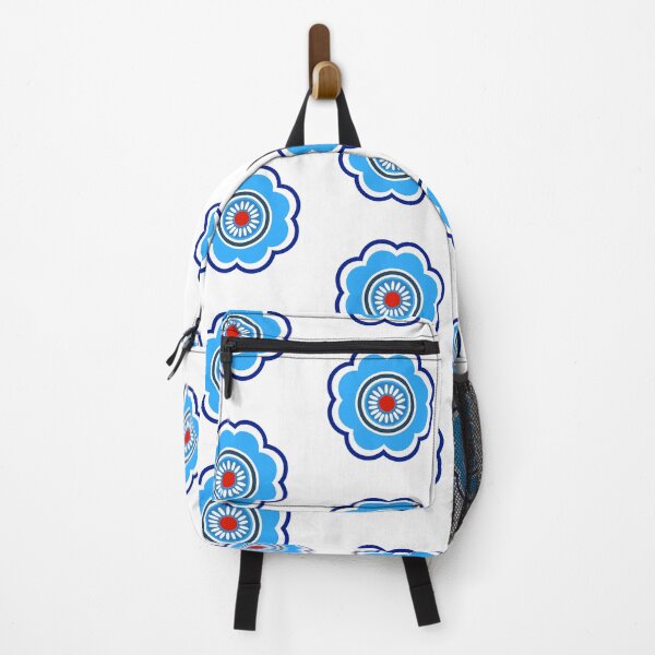 Item preview, mid century modern abstract boho retro floral vintage blue pattern designed and sold by DesignYourWaystore.