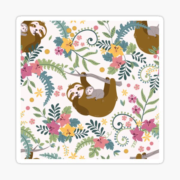Item preview, Jungle Sloth Flower Bouquets designed and sold by simiswimstudio.