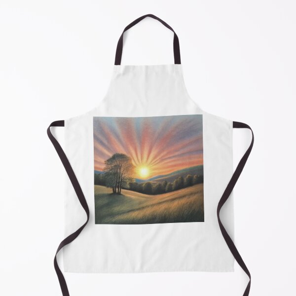 Item preview, Chalk pastel drawing of sunrise over a hill designed and sold by ailia-hikaru.