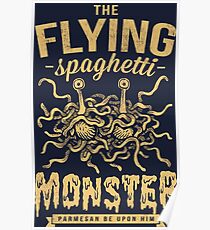 The Flying Spaghetti Monster (dark) Poster
