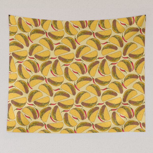 Item preview, Tacos and Chillies Food Pattern designed and sold by HotHibiscus.