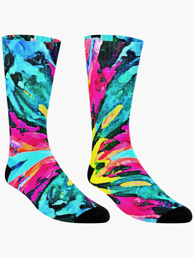 Thumbnail 3 of 5, Socks, Abstract Colorful Glow Pattern designed and sold by Health And Fitness Posts e-Store.