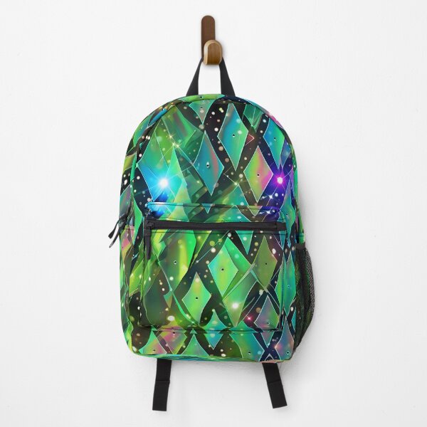 Item preview, Pattern of colorful, fluorescent, bioluminescent diamonds designed and sold by AI-Only Creations.