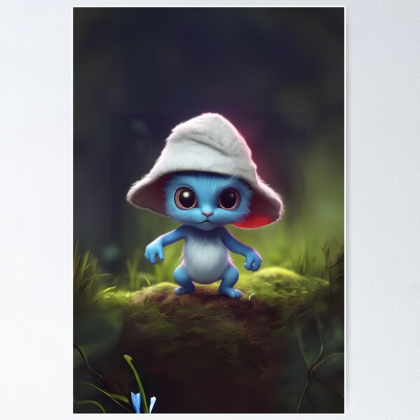 Blue Smurf Cat Wall And Art Print in 2023