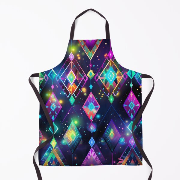 Item preview, Pattern of colorful, fluorescent, bioluminescent diamonds designed and sold by AI-Only Creations.