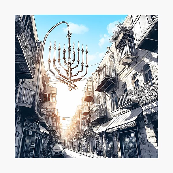 Item preview, Street Hanukkiah in Israel designed and sold by ofanaim.