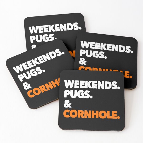 Item preview, Weekends Pugs and Cornhole Funny Dog Gift  designed and sold by Guarddogdrive.