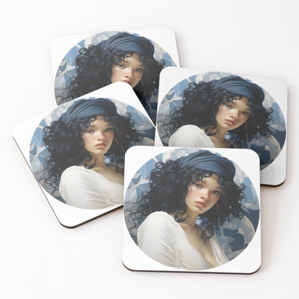 Item preview, Beautiful Woman in Blue, Chinoiserie Blue and White designed and sold by gemneye.