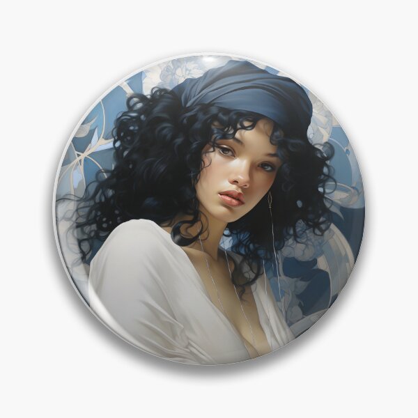 Item preview, Beautiful Woman in Blue, Chinoiserie Blue and White designed and sold by gemneye.