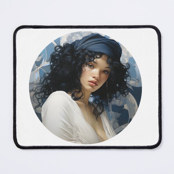 Item preview, Beautiful Woman in Blue, Chinoiserie Blue and White designed and sold by gemneye.