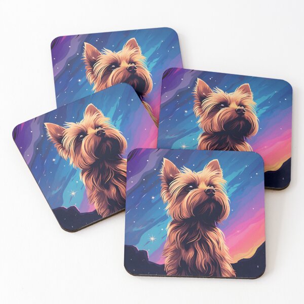 Item preview, Yorkshire Terrier Looks Up at the Night Starry Sky designed and sold by Je-we.