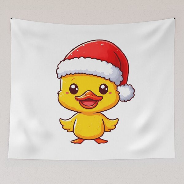 Item preview, Cute Santa Duckling Tangled Up In Christmas Tree Lights designed and sold by Lyssarien.