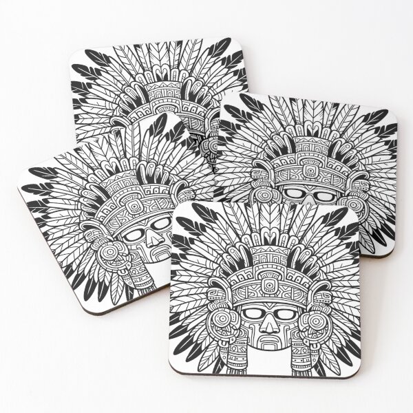 Item preview, monochrome Aztec Theme Art designed and sold by Luna's  Home Decor & Apparel.