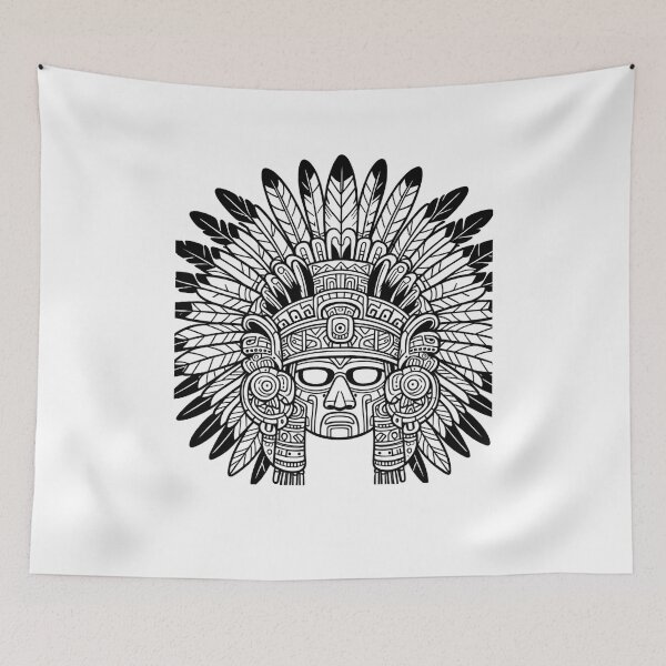 Item preview, monochrome Aztec Theme Art designed and sold by Luna's  Home Decor & Apparel.