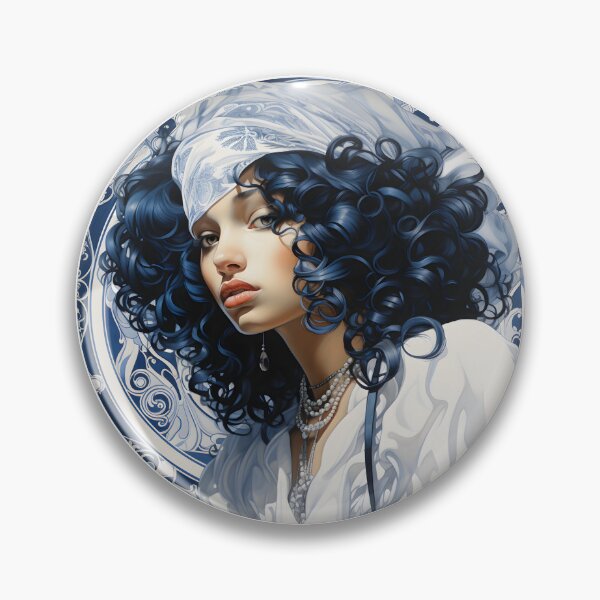 Item preview, Beautiful Woman in Blue, Chinoiserie Blue and White designed and sold by gemneye.