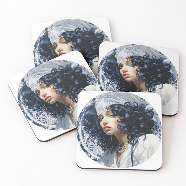 Item preview, Beautiful Woman in Blue, Chinoiserie Blue and White designed and sold by gemneye.