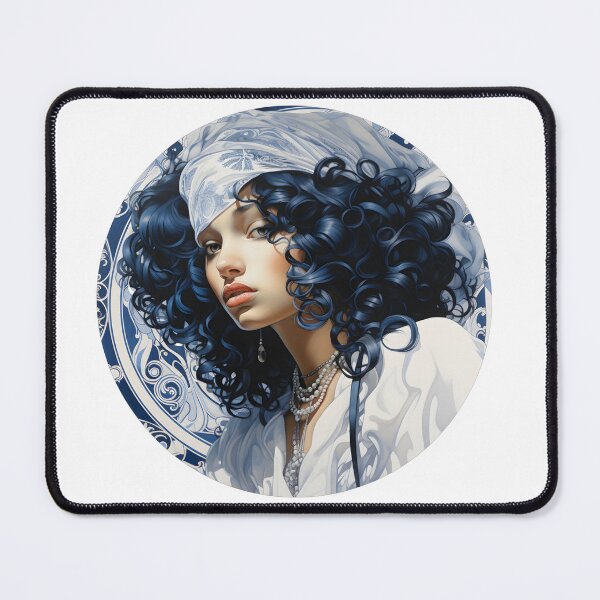 Item preview, Beautiful Woman in Blue, Chinoiserie Blue and White designed and sold by gemneye.