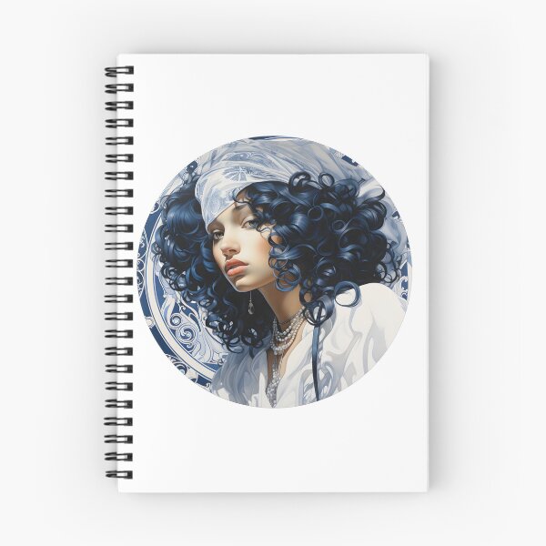 Item preview, Beautiful Woman in Blue, Chinoiserie Blue and White designed and sold by gemneye.