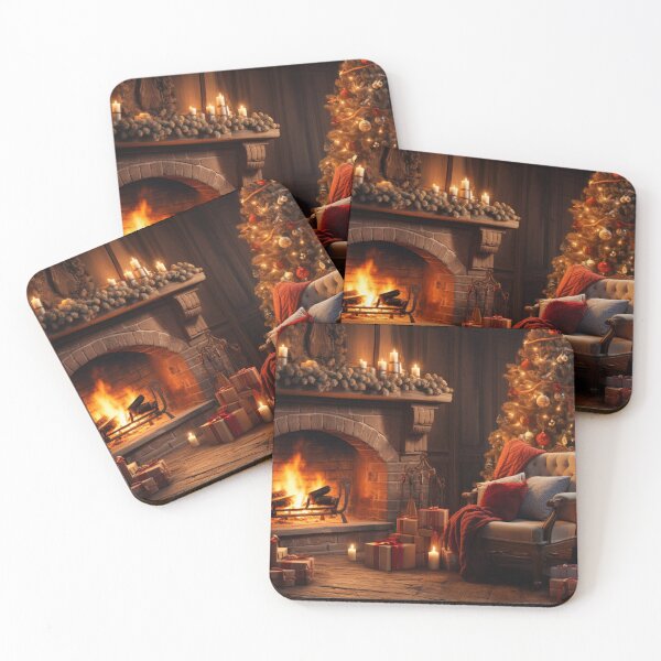 Item preview, Waiting for Christmas | A big Christmas tree in a cozy room with a fireplace. designed and sold by Cris888.