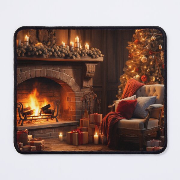 Item preview, Waiting for Christmas | A big Christmas tree in a cozy room with a fireplace. designed and sold by Cris888.
