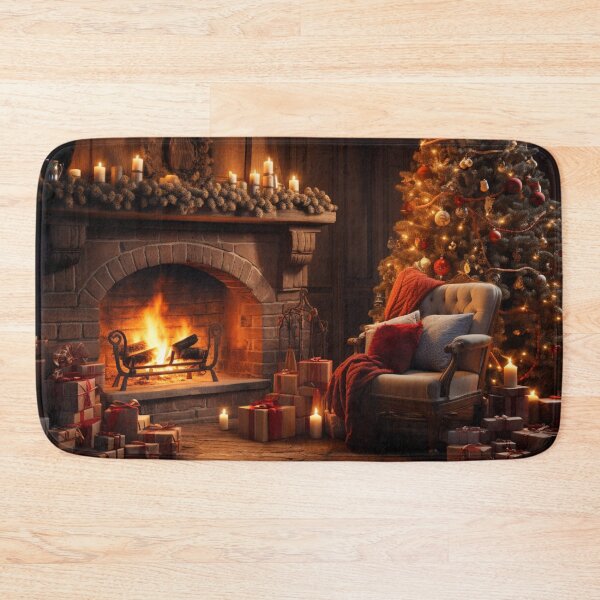 Item preview, Waiting for Christmas | A big Christmas tree in a cozy room with a fireplace. designed and sold by Cris888.