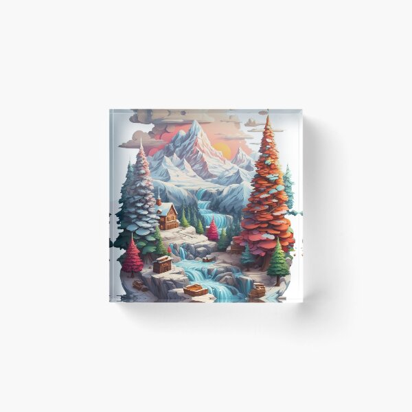 Item preview, Distant view of mountains and forest in winter. designed and sold by wplamkung.