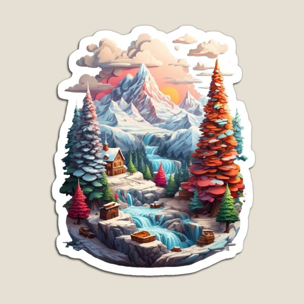 Item preview, Distant view of mountains and forest in winter. designed and sold by wplamkung.