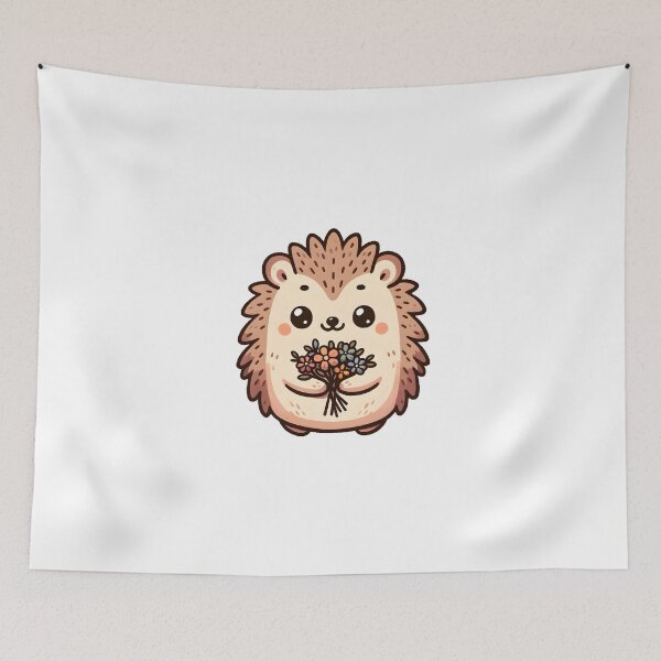 Artikelvorschau, Adorable Hedgehog Holding a Bouquet entworfen und verkauft von UmbrellaStudio1.