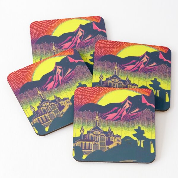 Item preview, Mountain Temple at sunset designed and sold by George Hutton Hunter.