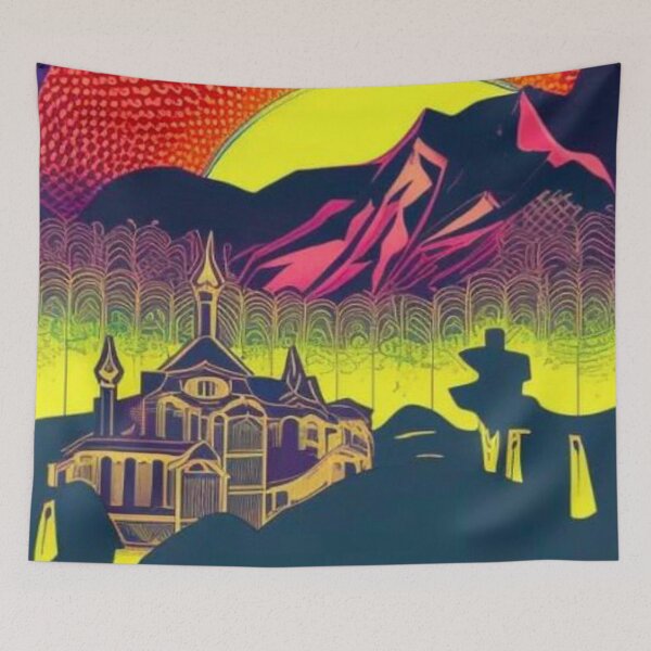 Item preview, Mountain Temple at sunset designed and sold by George Hutton Hunter.