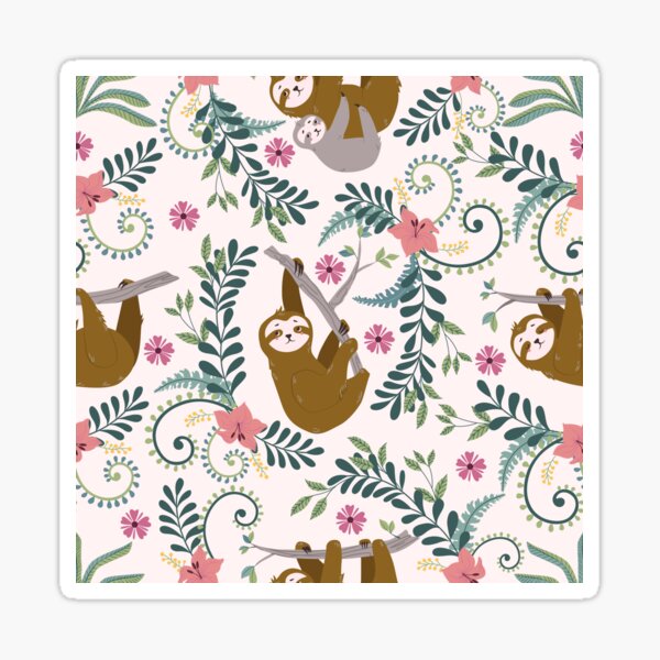 Item preview, Sloths Jungle Floral Bouquets designed and sold by simiswimstudio.