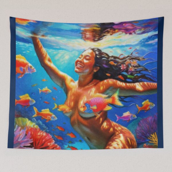 Item preview, Blissful Happiness Underwater - Pacific Islands Series designed and sold by AUTHENTIC AMERICANA ARTS.
