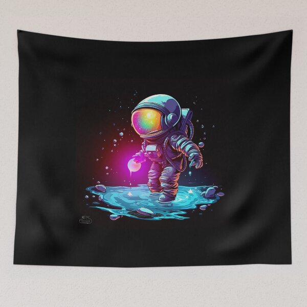 Item preview, Wading Starcatcher Astronaut Illustration designed and sold by HummingbirdIA.