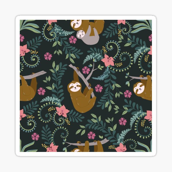 Item preview, Jungle Sloth Floral Bouquets designed and sold by simiswimstudio.