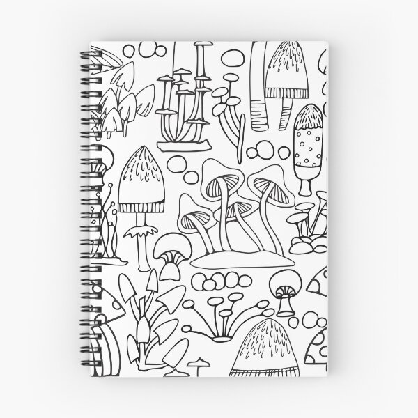Item preview, black mushrooms as lineart designed and sold by papiermitmir.